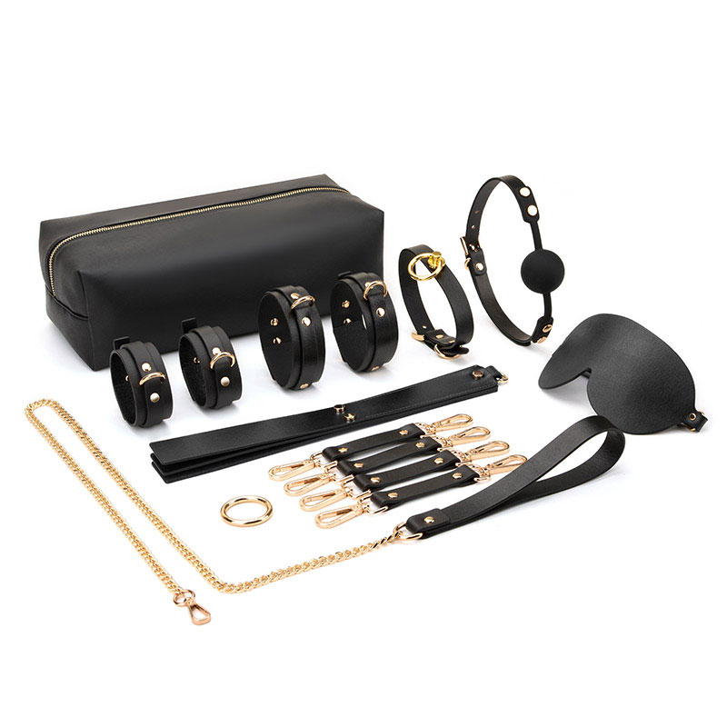 Adora Erotica Gold Chain Bondage Kit - Domanix Edition - Black