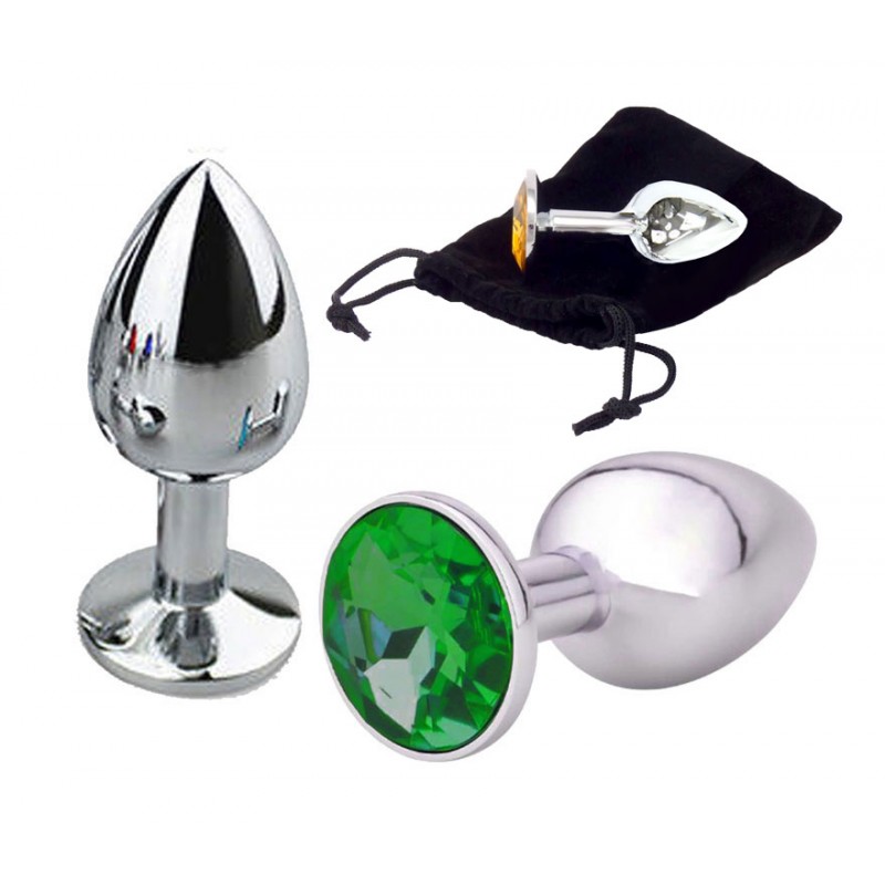 Adora Silver Jewel Princess Butt Plug - Dark Green - Medium