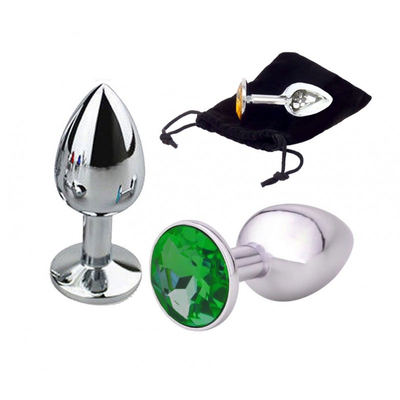 Adora Silver Jewel Princess Butt Plug - Dark Green - Small