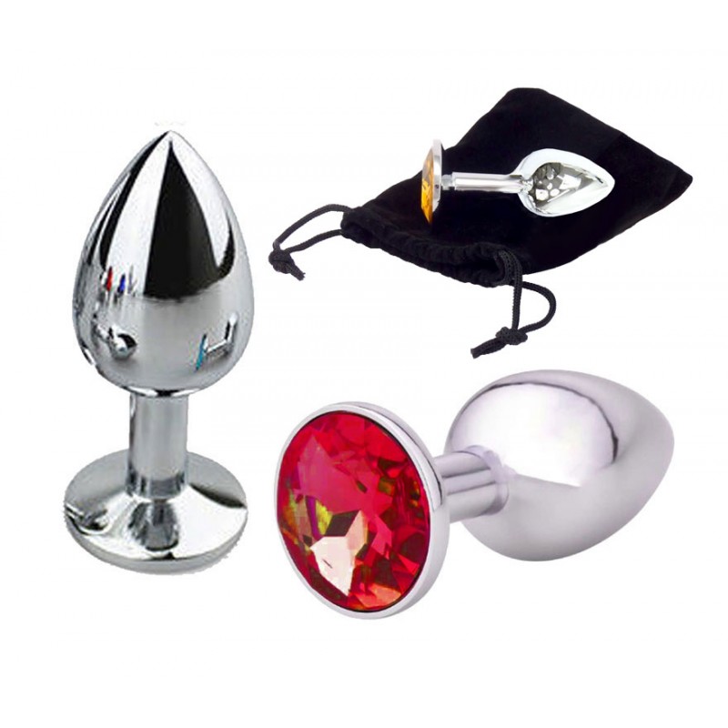 Adora Silver Jewel Princess Butt Plug - Ruby Red - Medium