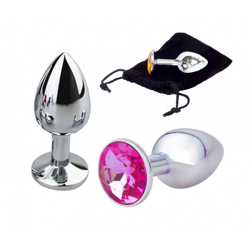 Adora Silver Jewel Princess Butt Plug - Hot Pink - Small