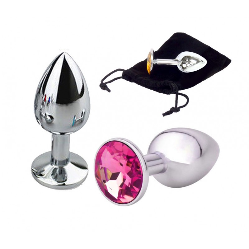 Adora Silver Jewel Princess Butt Plug - Light Pink - Small