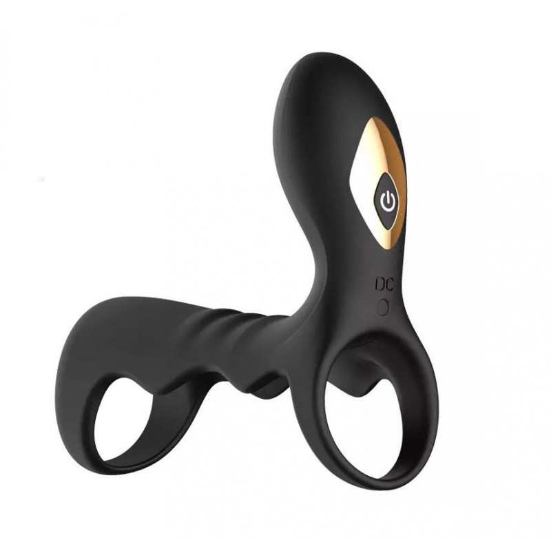 Totem Warrior Vibrating Cock Ring - Black