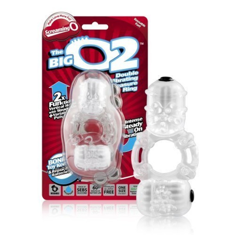 Screaming O Big O2 Double Vibrating Pleasure Ring - White