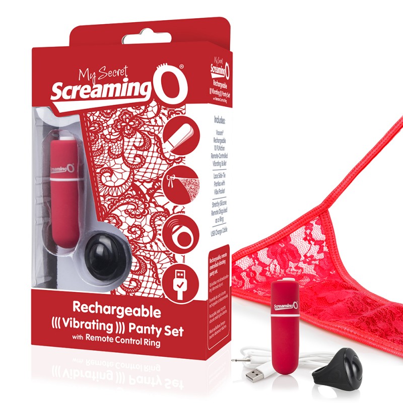 Charged My Secret 10 Function Remote Control Panty Vibe by Screaming O - Red