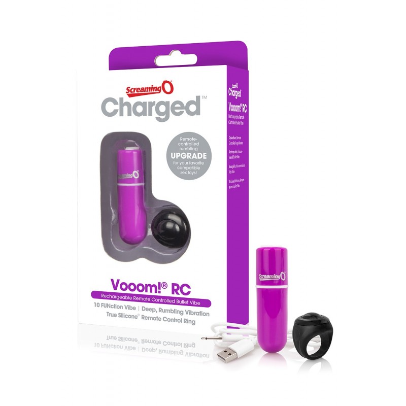 Charged Vooom Remote Control Mini Vibe Bullet - Purple