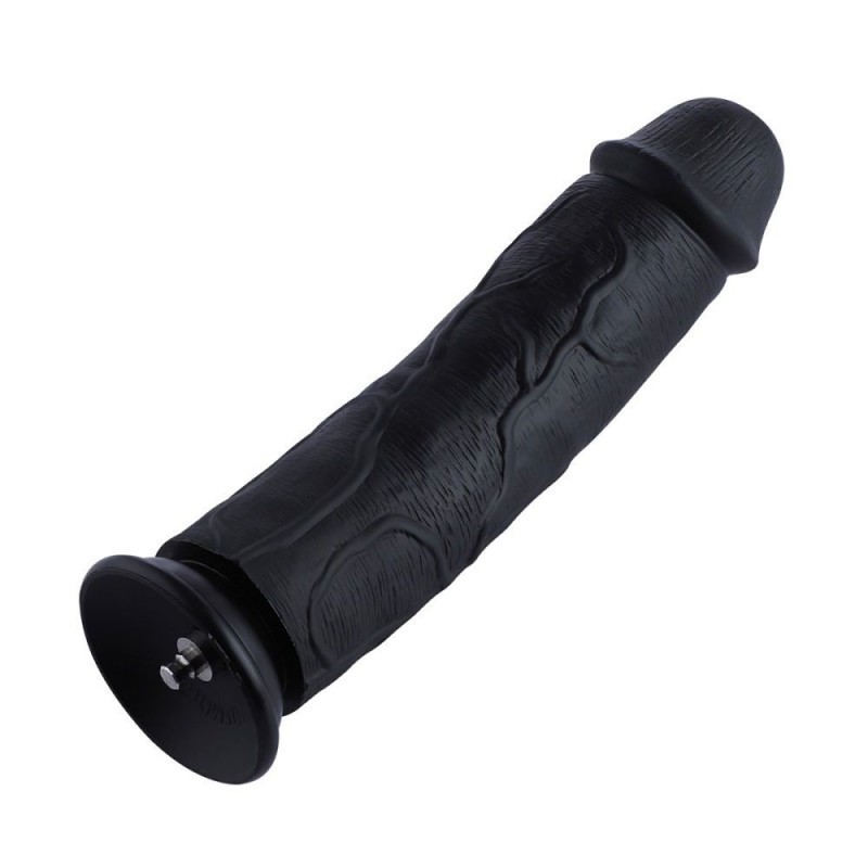 HiSmith - 11" Silicone Black Curved Sex Machine Dildo (KlicLok)