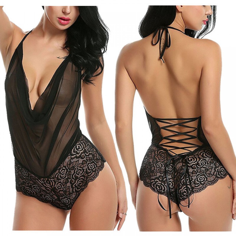 Sexy Nightwear Lingerie Teddy Lace Bodysuit (XLIR-16)