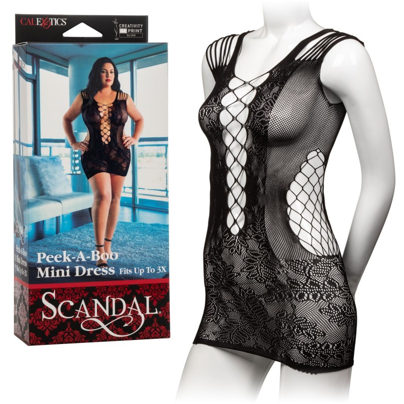 Scandal Peek-A-Boo Mini Dress - Plus Size