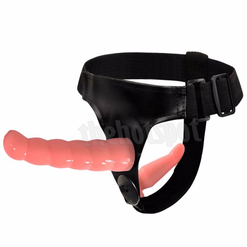 Baile Female Harness Ultra 7 & 5 Inch Double Dildo Strap On - Skin