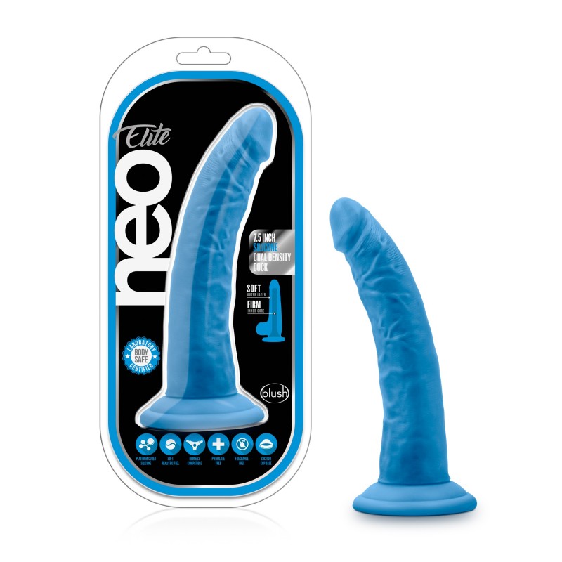 Neo Elite - 7.5'' Dual Density Cock - Blue