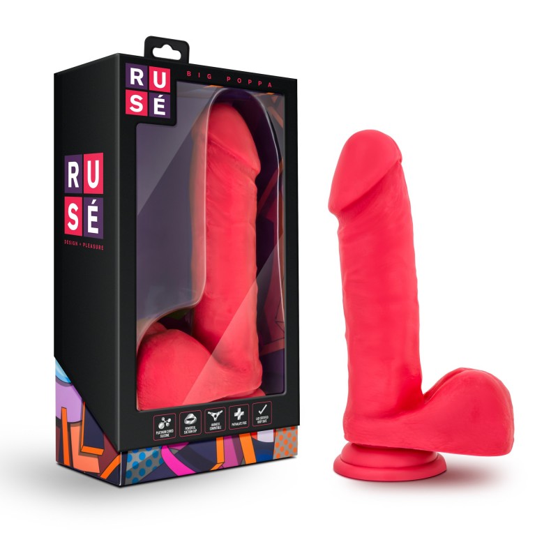 Ruse Big Poppa 8’’ Dildo - Cerise