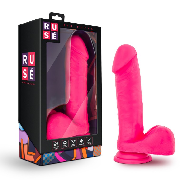 Ruse Big Poppa 8’’ Dildo - Hot Pink