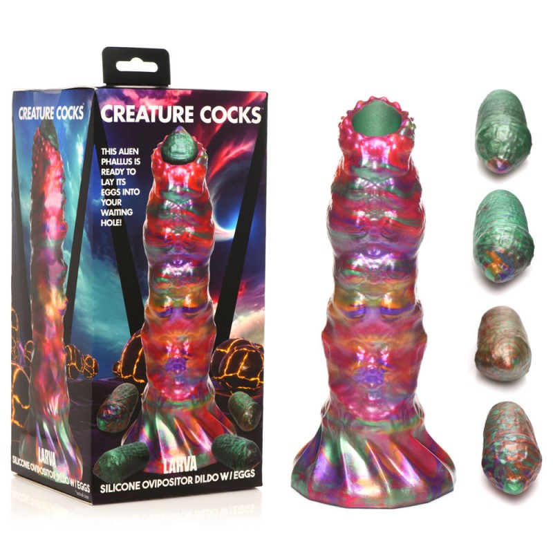 Creature Cocks Larva Fantasy Dildo with Eggs