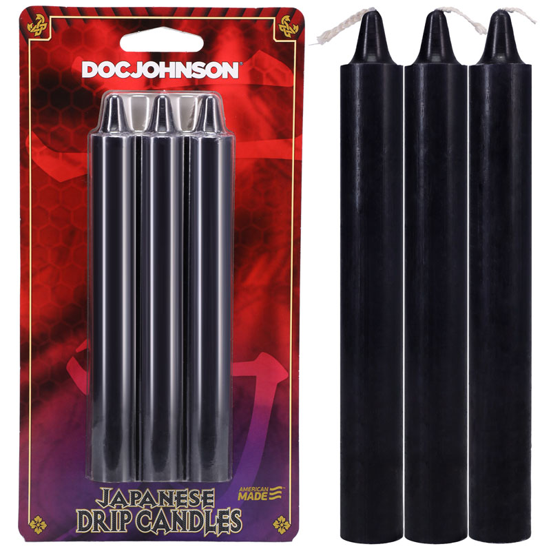 Doc Johnson Japanese Drip Candles 3 Pack - Black