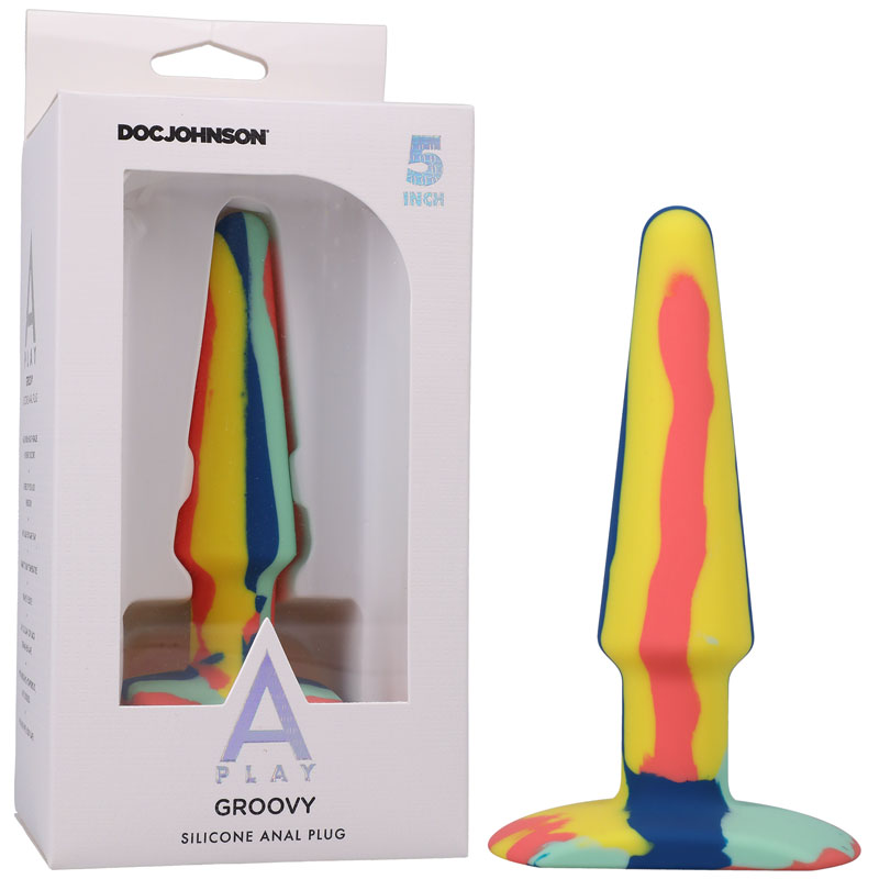 A-Play Groovy Silicone Anal Plug 5 inch - Sunrise