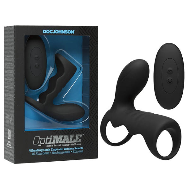 OptiMALE Vib Cock Cage + Wireless Remote