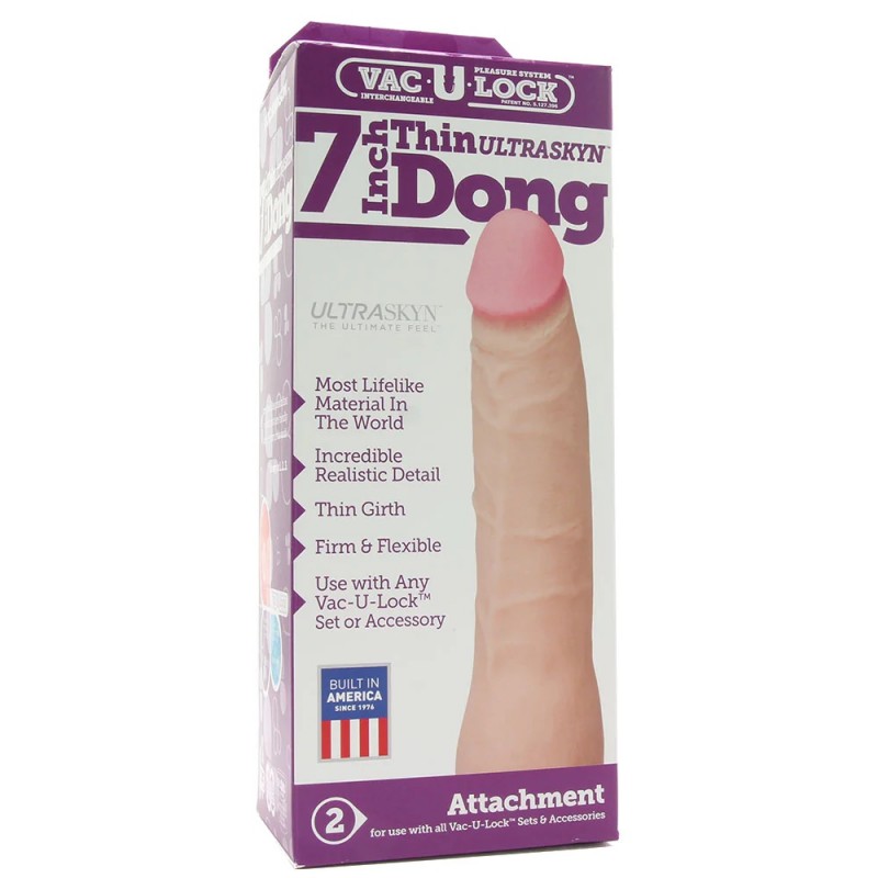 Vac-U-Lock 7" Thin UR3 Dong - Flesh