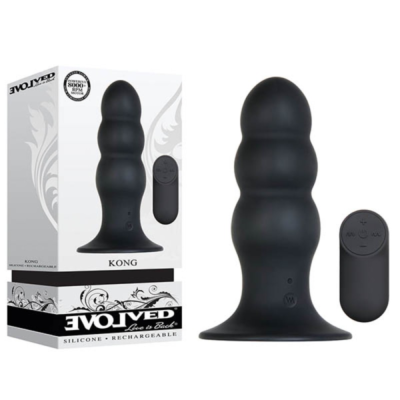 Kong Butt Plug with Remote - Black