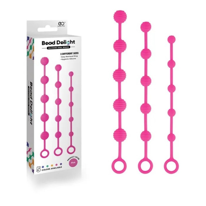 Bead Delight Silicone Anal Beads - Pink