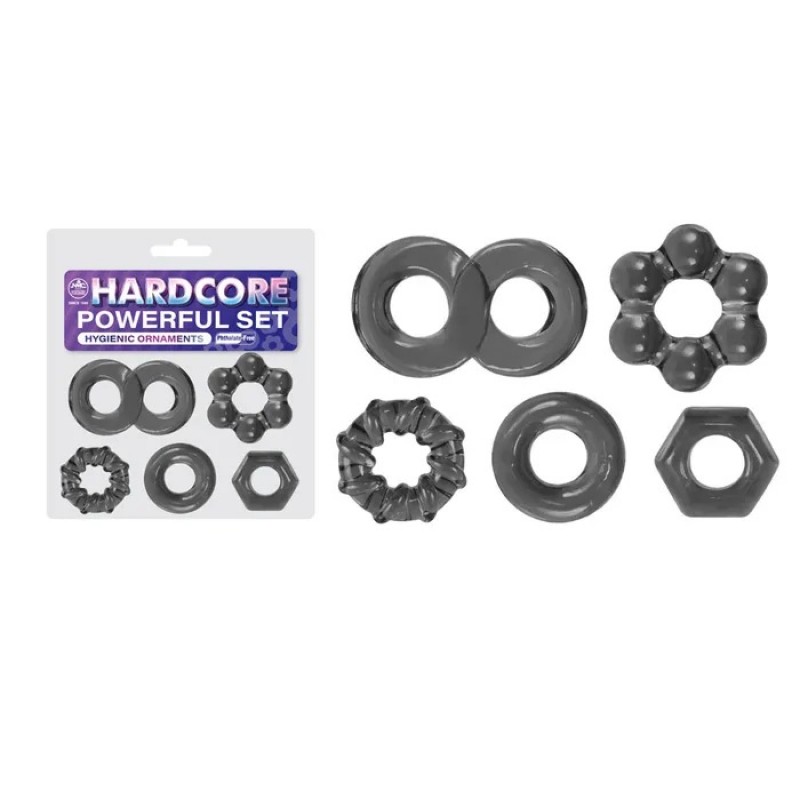 Hardcore Powerful Set Cock Rings 32A - Set of 5