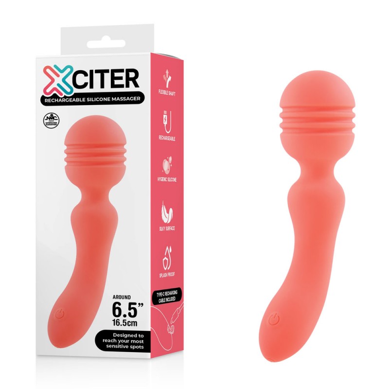 Xciter Rechargeable Silicone Massager - Orange