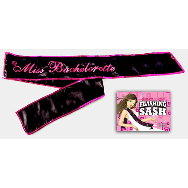 Miss Bachelorette Flashing Sash - Black