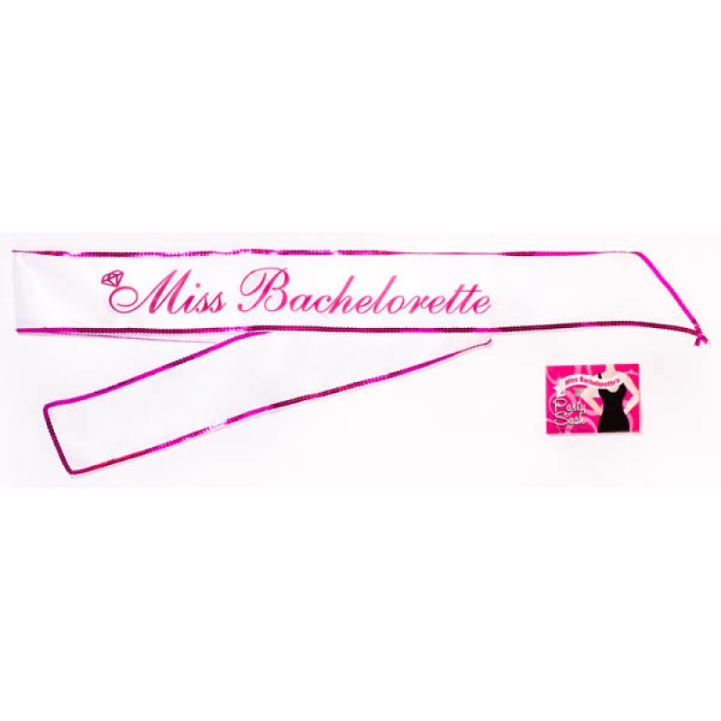 Little Genie Miss Bachelorette Sash - White