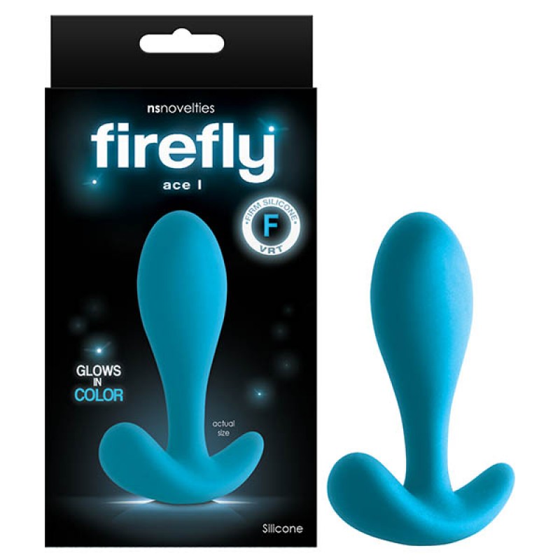 Firefly Ace I Glow In Dark Anal Plug - Blue