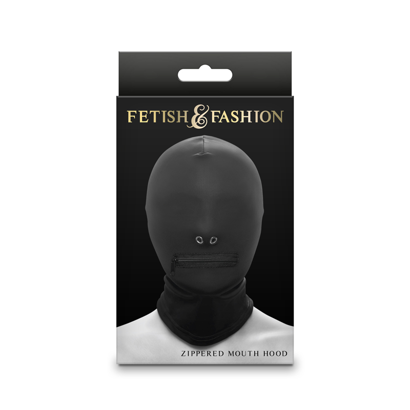 Fetish & Fashion Zippered Mouth Hood - Black