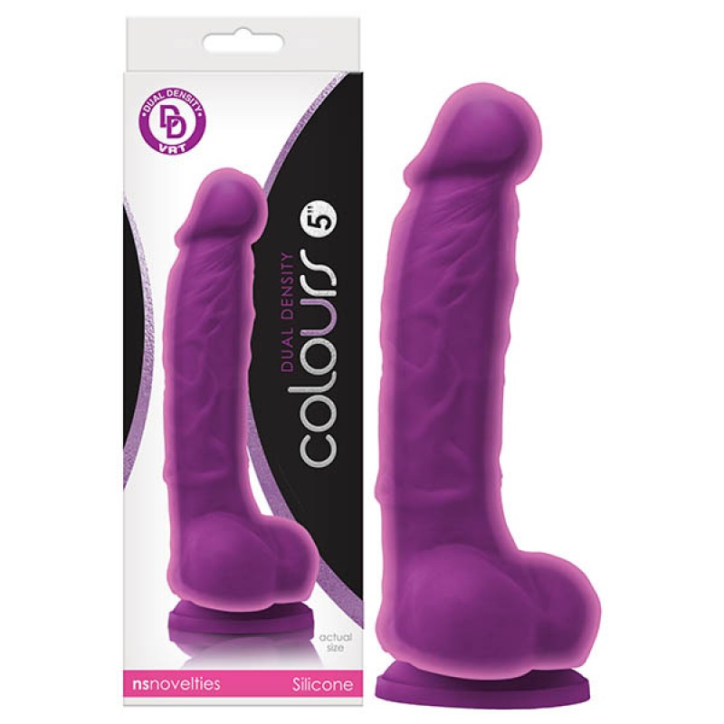 Colours Dual Density 5-inch Dildo - Purple