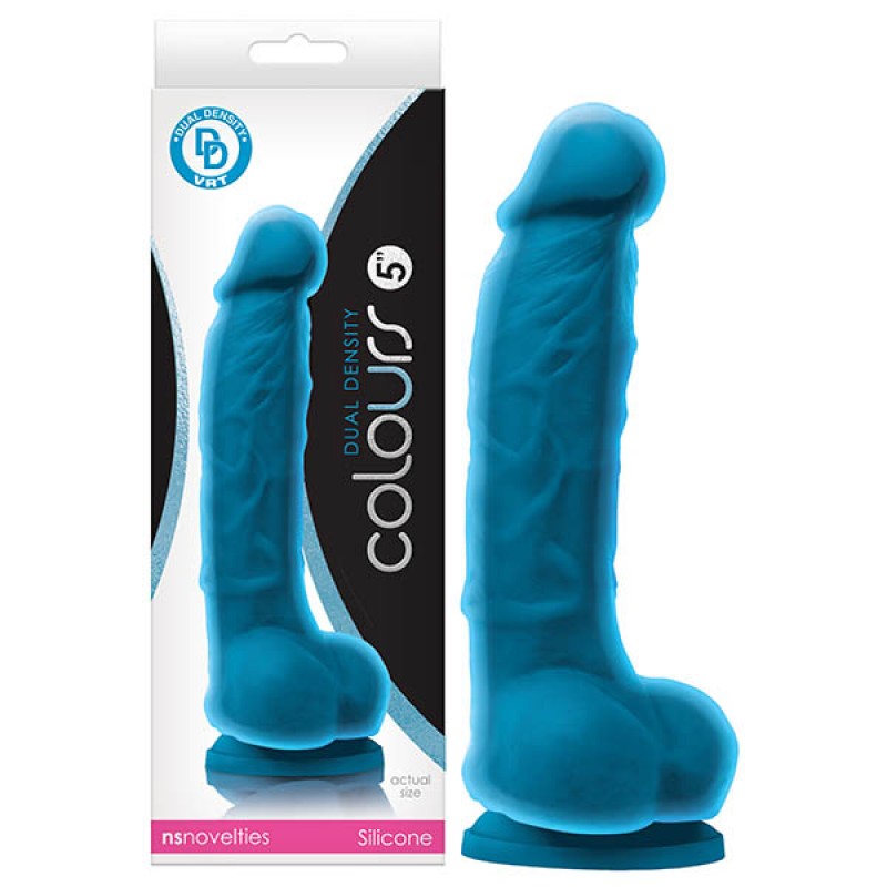 Colours Dual Density 5-inch Dildo - Blue