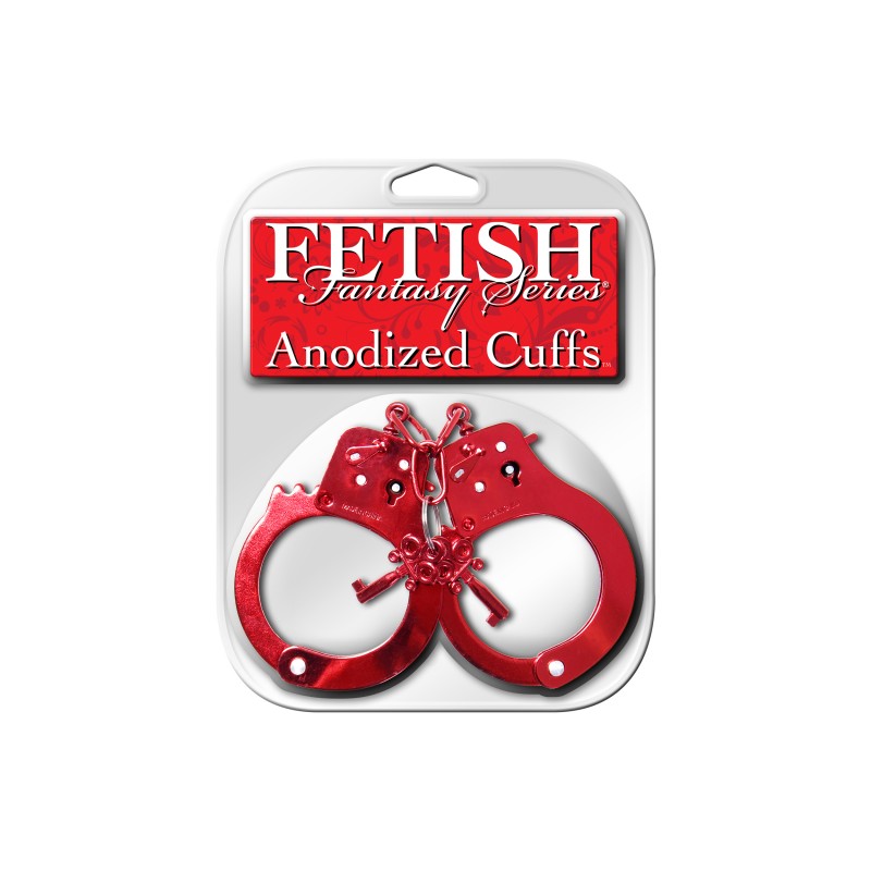 PipeDream Fetish Fantasy Anodized Hand Cuffs - Red