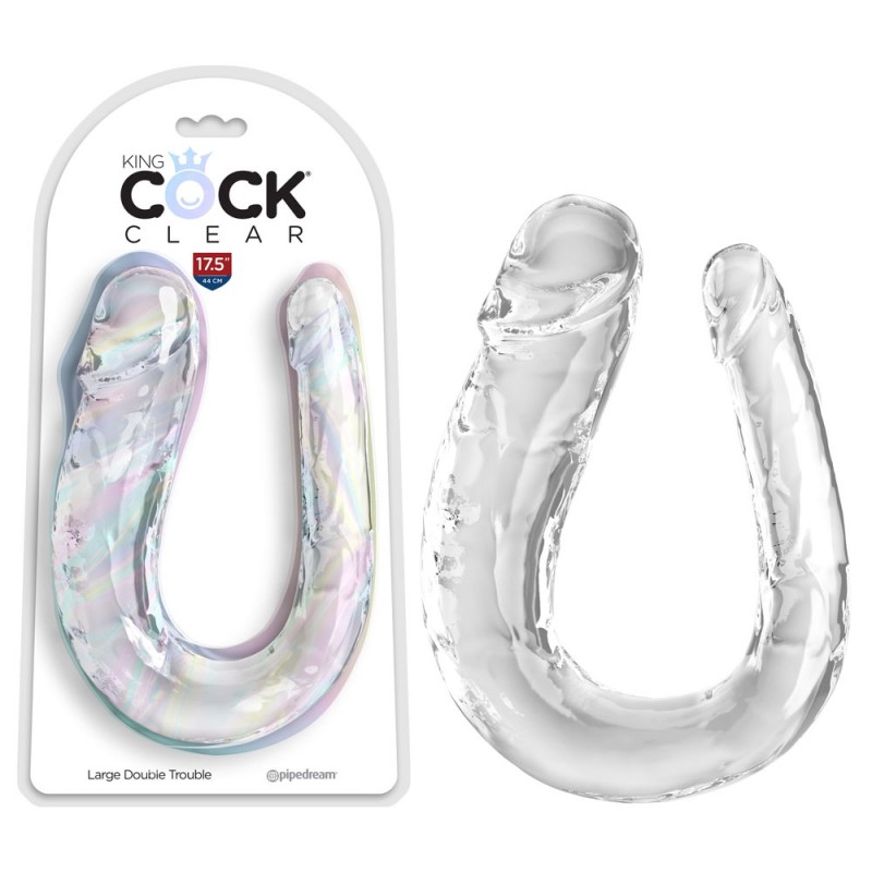 King Cock Large Double Trouble - Clear