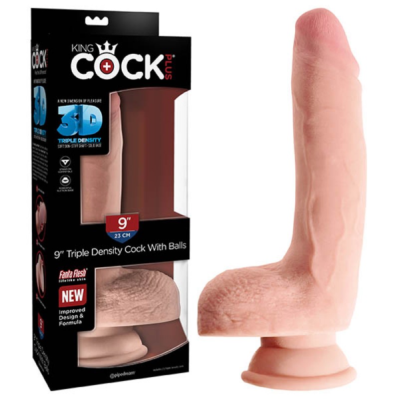 King Cock Plus 9'' Triple Density Cock with Balls