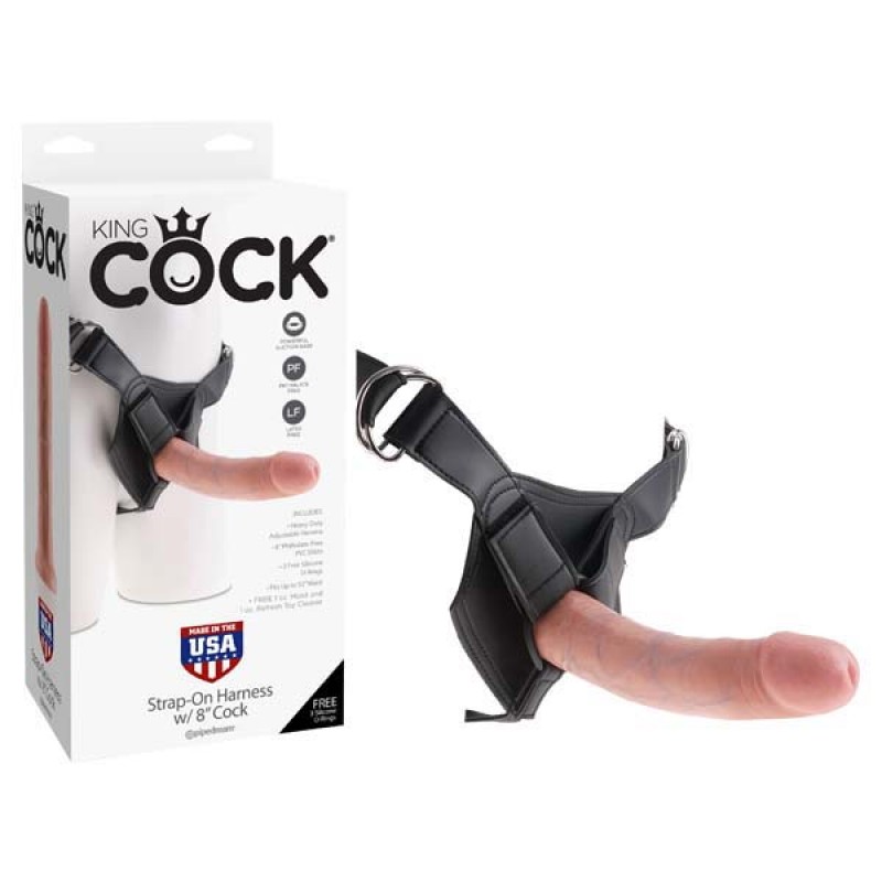 King Cock Strap-On Harness With 8" Realistic Dong