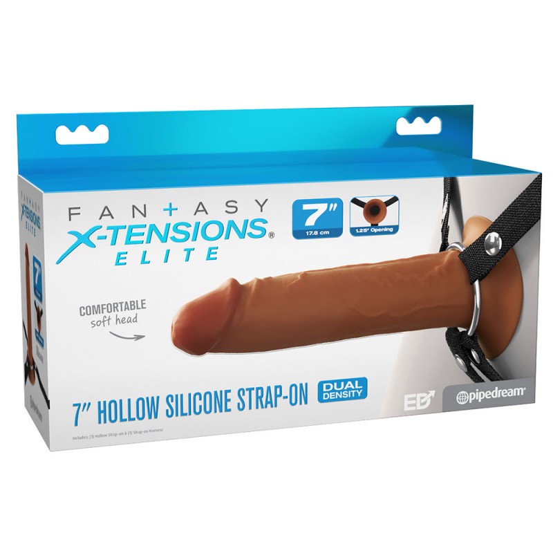 Fantasy Xtensions Elite 7'' Hollow Strap-On - Tan