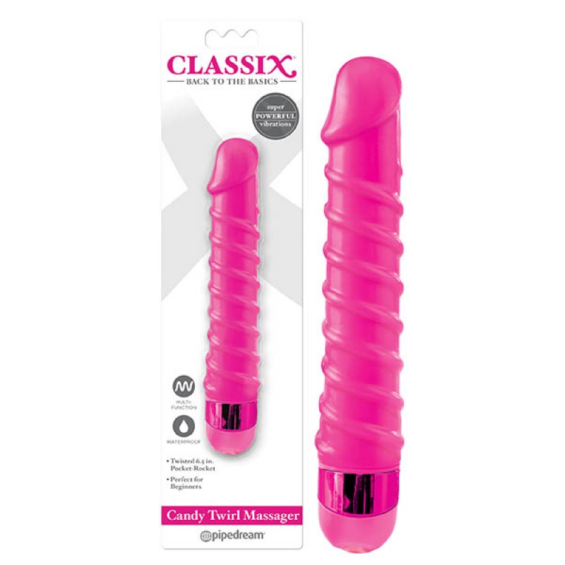 Classix Candy Twirl Massager - Pink