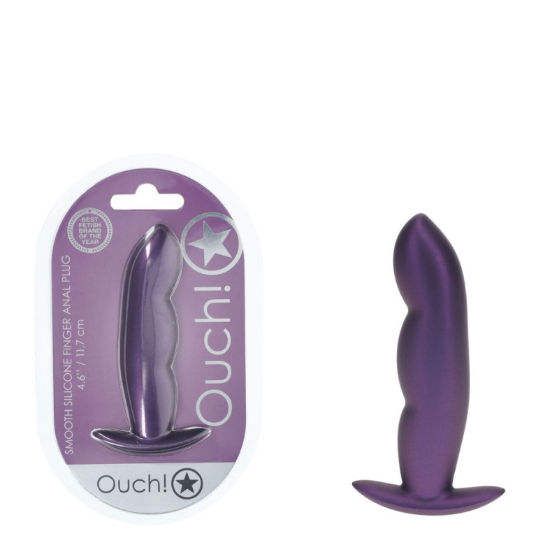 OUCH! Finger Anal Plug - Metallic Purple