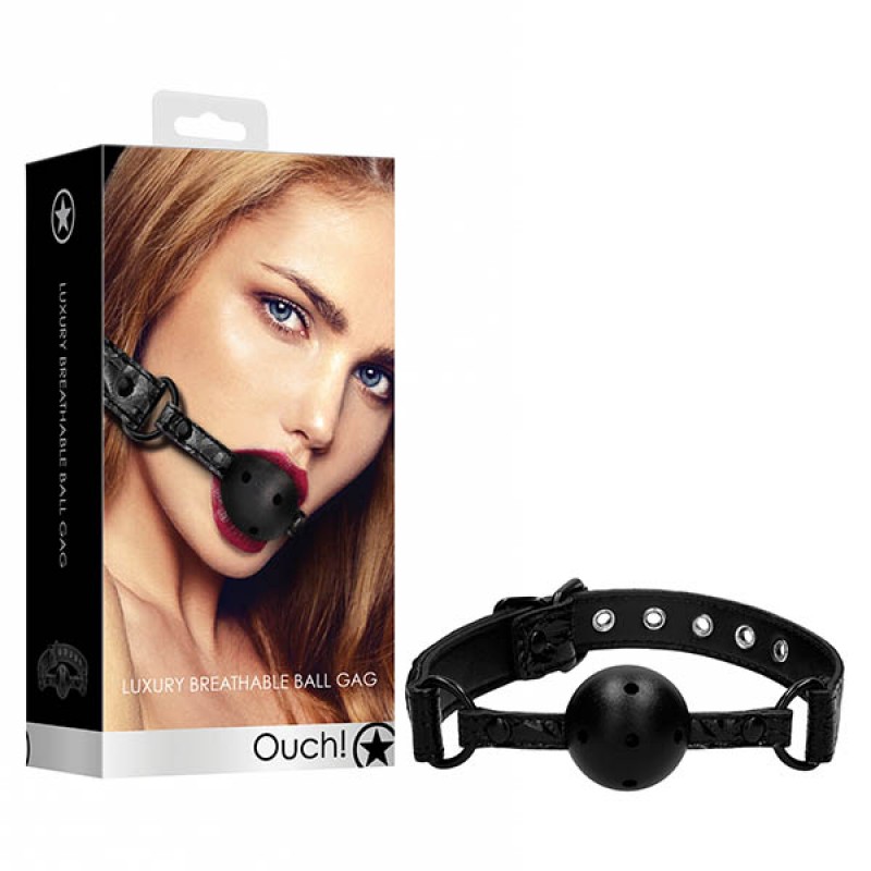 Ouch! Luxury Breathable Ball Gag - Black