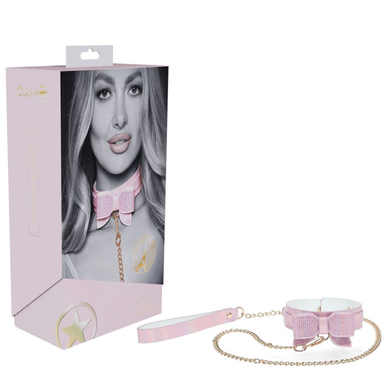 Ouch! Paris Pink Collection - Collar with Leash