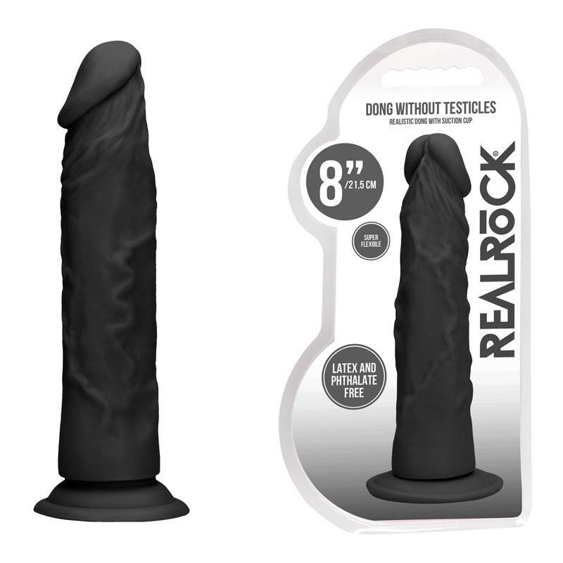 Realrock 8'' Realistic Dildo - Black