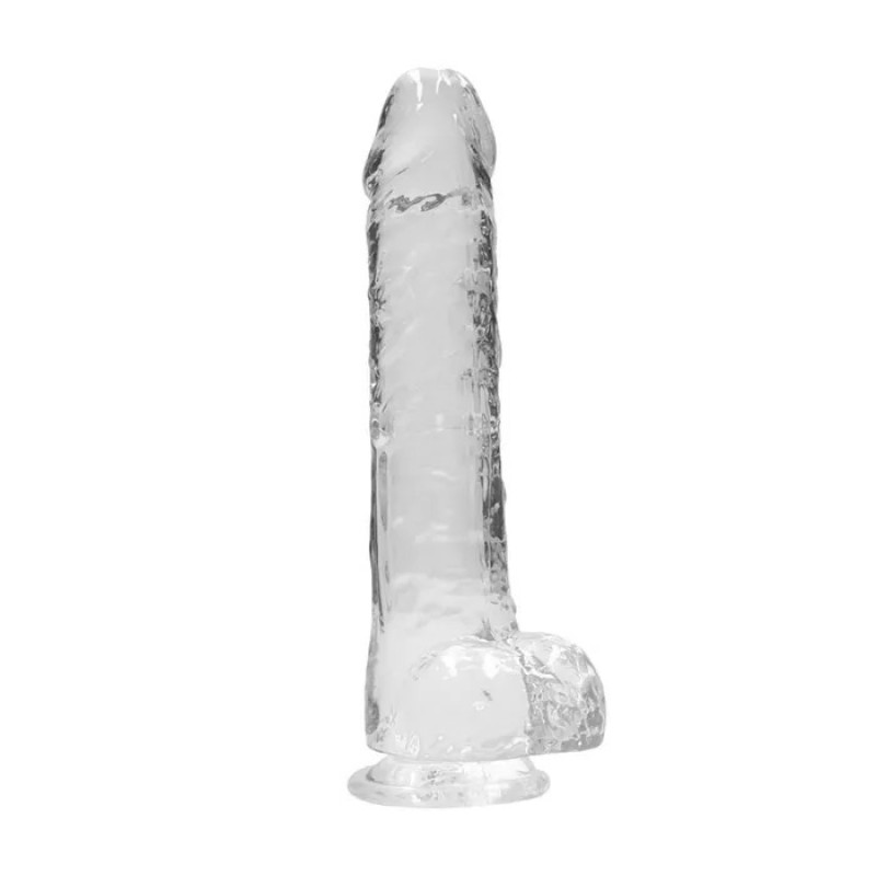 RealRock 10'' Realistic Dildo with Balls - Clear