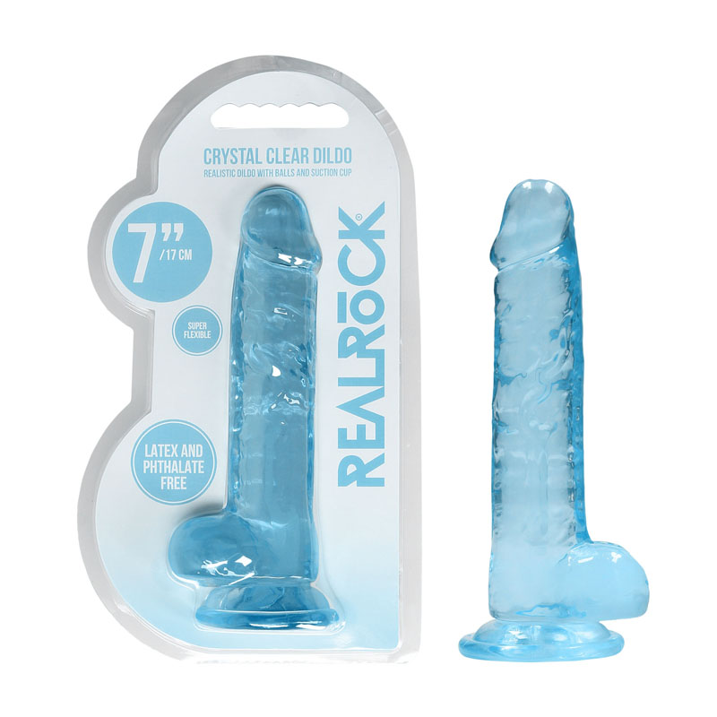 RealRock 7'' Realistic Dildo with Balls - Blue