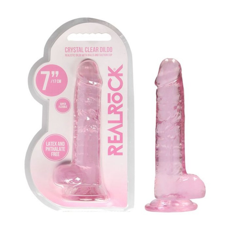 RealRock 7'' Realistic Dildo with Balls - Pink