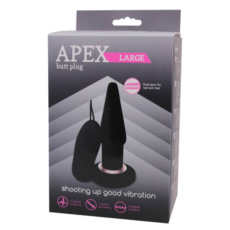 Seven Creations Apex Large Butt Plug - Black