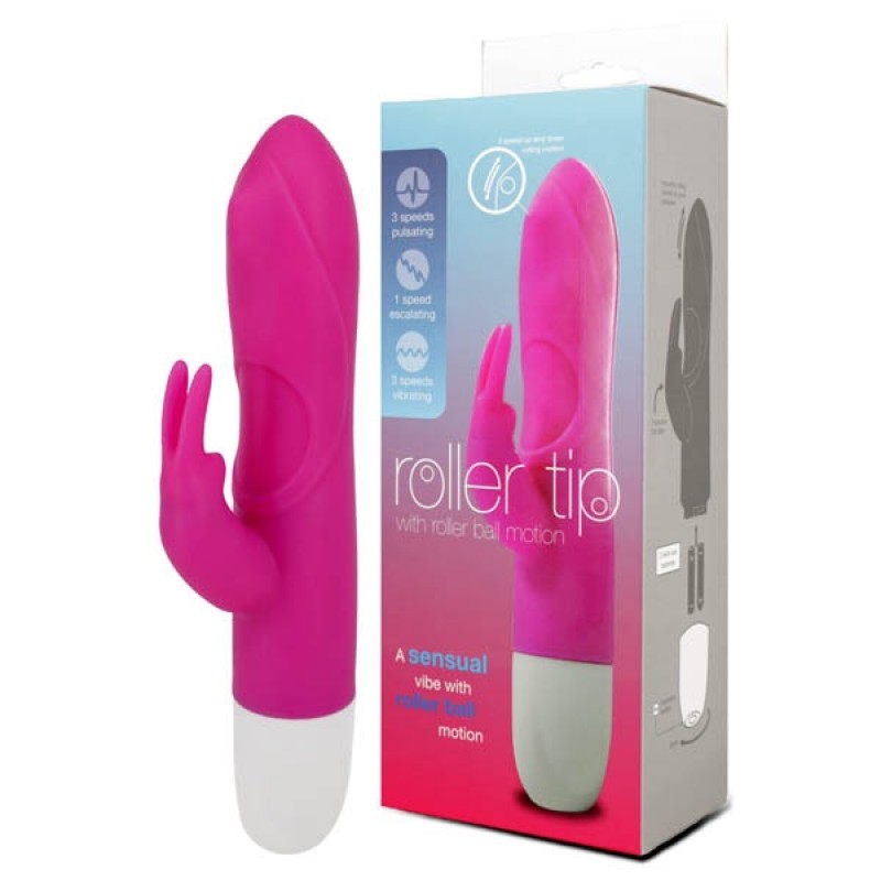 Roller Tip Rabbit Vibe - Pink