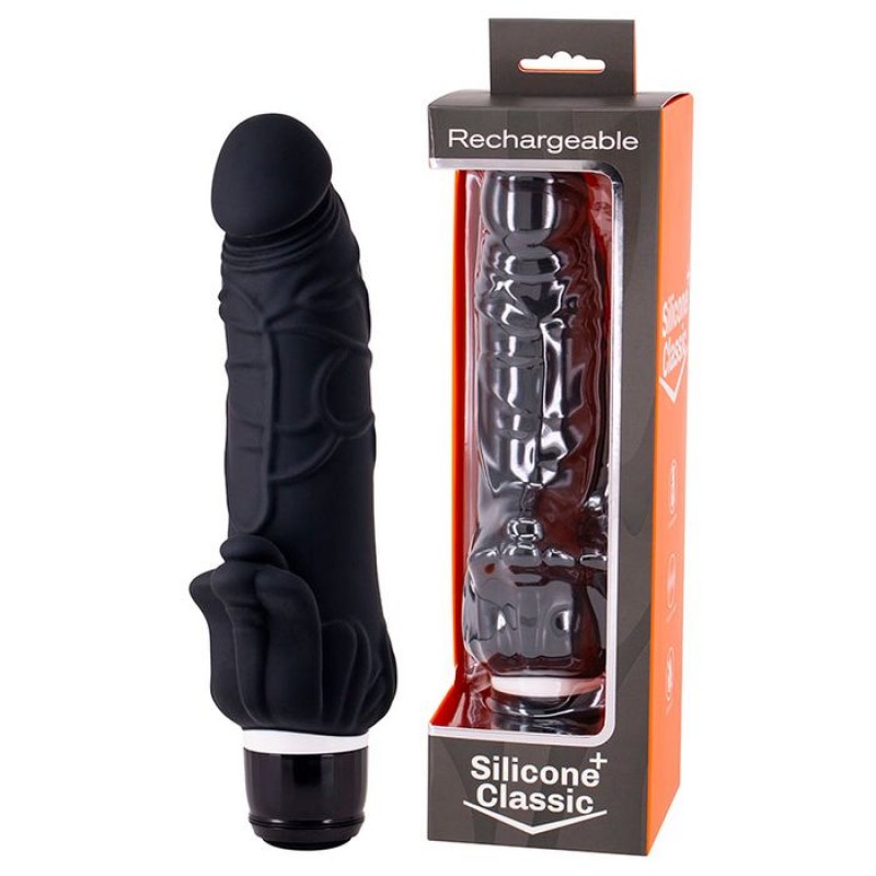 Silicone Classic Plus Rechargeable Vibe - Black