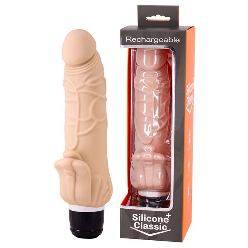 Silicone Classic Plus Rechargeable Vibe - Flesh