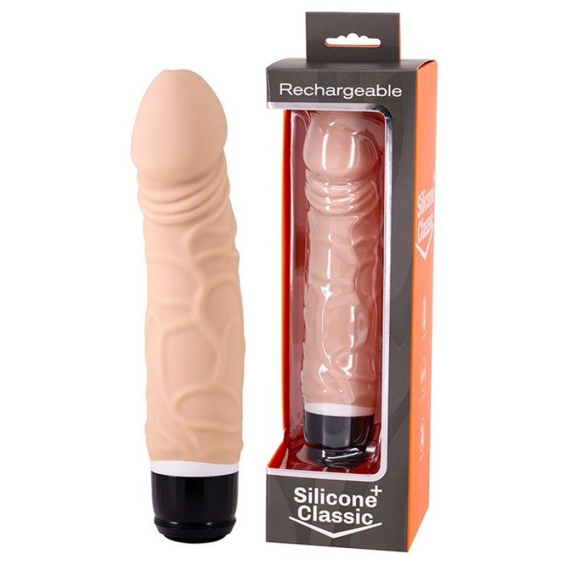 Silicone Classic Plus Rechargeable Vibe - Flesh